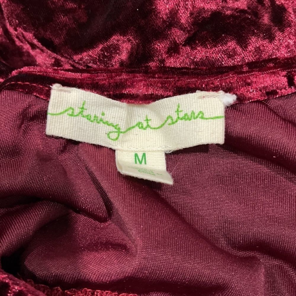 STARING At Stars Crushed Velvet Cutout Bodysuit M - Picture 10 of 15